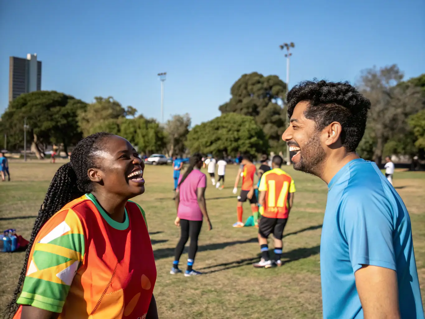 A photo of community members participating in a local sports event organized by UNION SPORTIVE CHAUSSENACOISE, highlighting the association's community involvement.