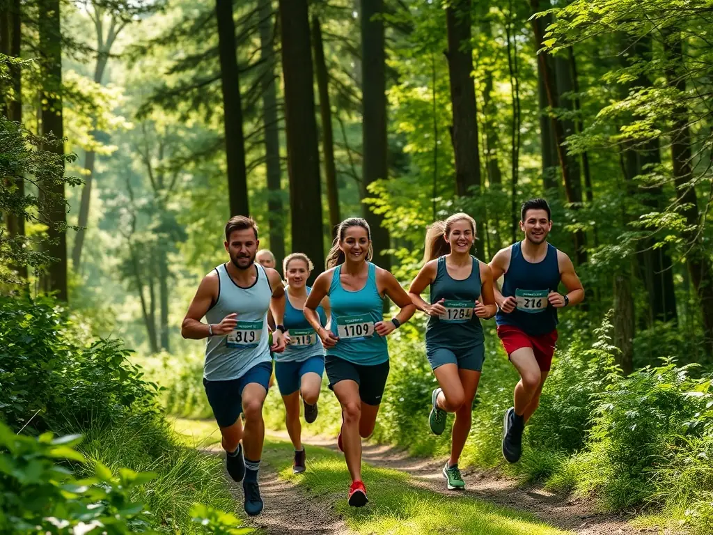 An image of athletes training outdoors, emphasizing the physical fitness and health benefits of participating in sports activities with UNION SPORTIVE CHAUSSENACOISE.